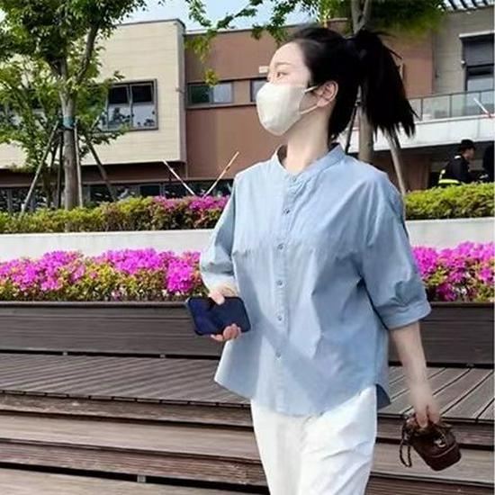 

Комплект летней одежды в корейском стиле: Стильная утягивающая рубашка и повседневные брюки для шикарного, молодежного образа M (suggested for 45-55kg)