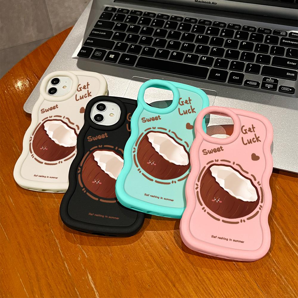 Painted Pattern Big Wave Edge Soft Silicone Material Macaron Phone Case Shockproof Protective Rubber Casing for iPhone Huawei Honor Infinix Tecno