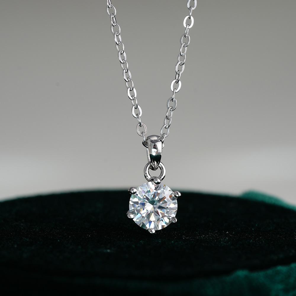 1/2/3CT Moissanite Pendant Necklaces for Women Sparking Diamond 925 Sterling Silver Necklace Jewelry Certified 1CT Moissanite