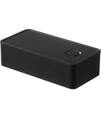 Yamazaki Jitsugyo 5472 Sealed Lunch Box with Valve Wide Black Tower Bento Box 500ml Safe Approx. 18.4X9.2X5cm Dishwasher/Microwave