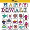Themed Party Diwali Card Stickers Festival Scene Arrangement Props Decoration