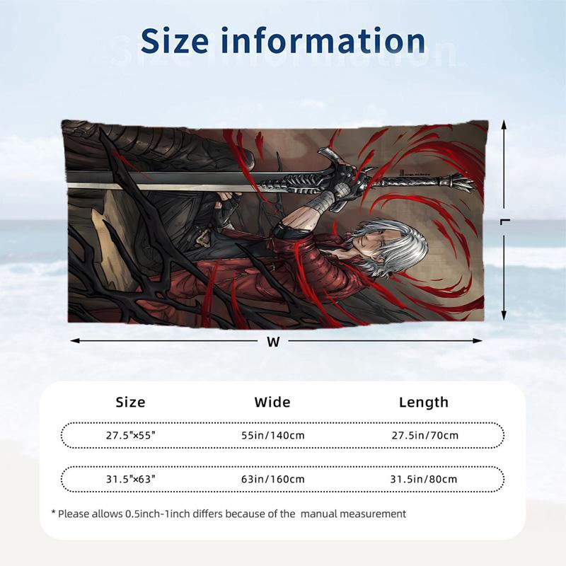 Devil May Cry Beach towels also serve as bath towels summer essential a musthave for the outdoors the beach and the pool