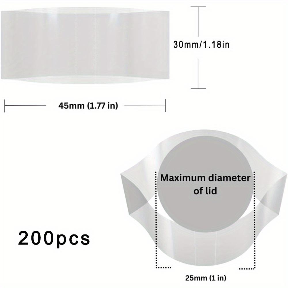 200pcs 45x30mm Clear Perforated Shrink Tape – Heat Shrink Packaging Sealer for Bottles, Jars, Lip Gloss Tubes (3/4 To 1 Inch Diameter)