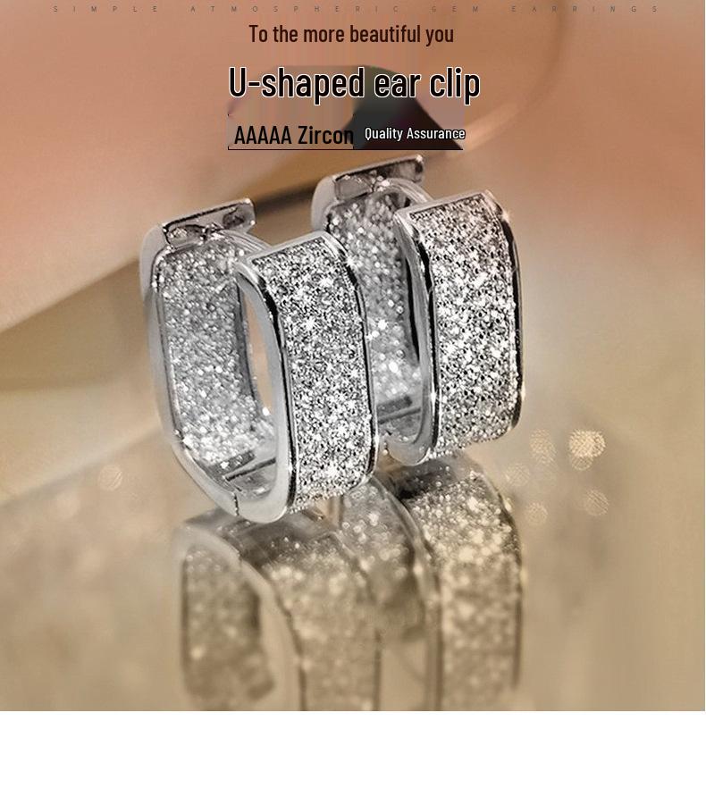 High-End Light Luxury Zircon Ear Cuffs: Eco-Friendly Fashion Earrings for Women