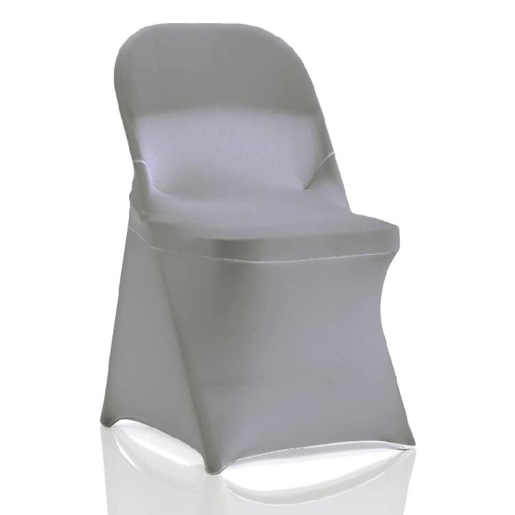 Stretch Chair Cover Folding Elastic Chair Wedding Birthday New Year серый
