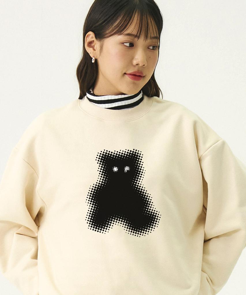 GRAVER [Unisex] Dot Silhouette Bare Sweatshirt_Cream