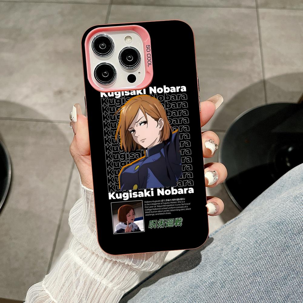 

Jujutsu Kaisen Nobara Mobile Phone Case for iPhone 17 16 15 14 13 12 11 X XR XS 8 7 Air Pro Max Plus Translucent Pink Cover iPhone 14 Pro Max