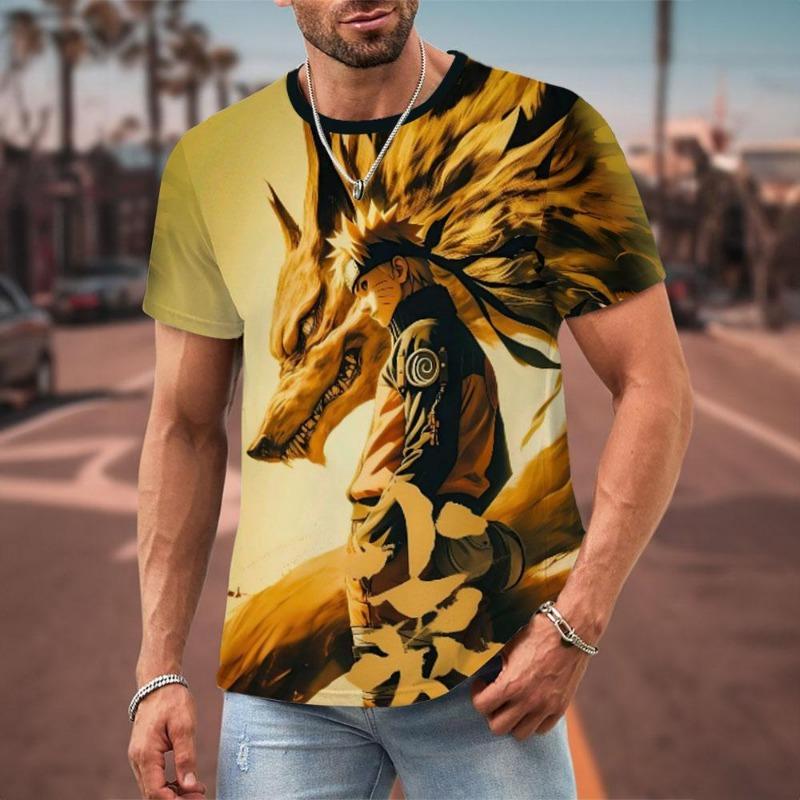 New Men's T Shirt Japanese Anime 3D Prints Casual Short Sleeve Tees Street Oversized Clothing Fashion Cartoon T-Shirts