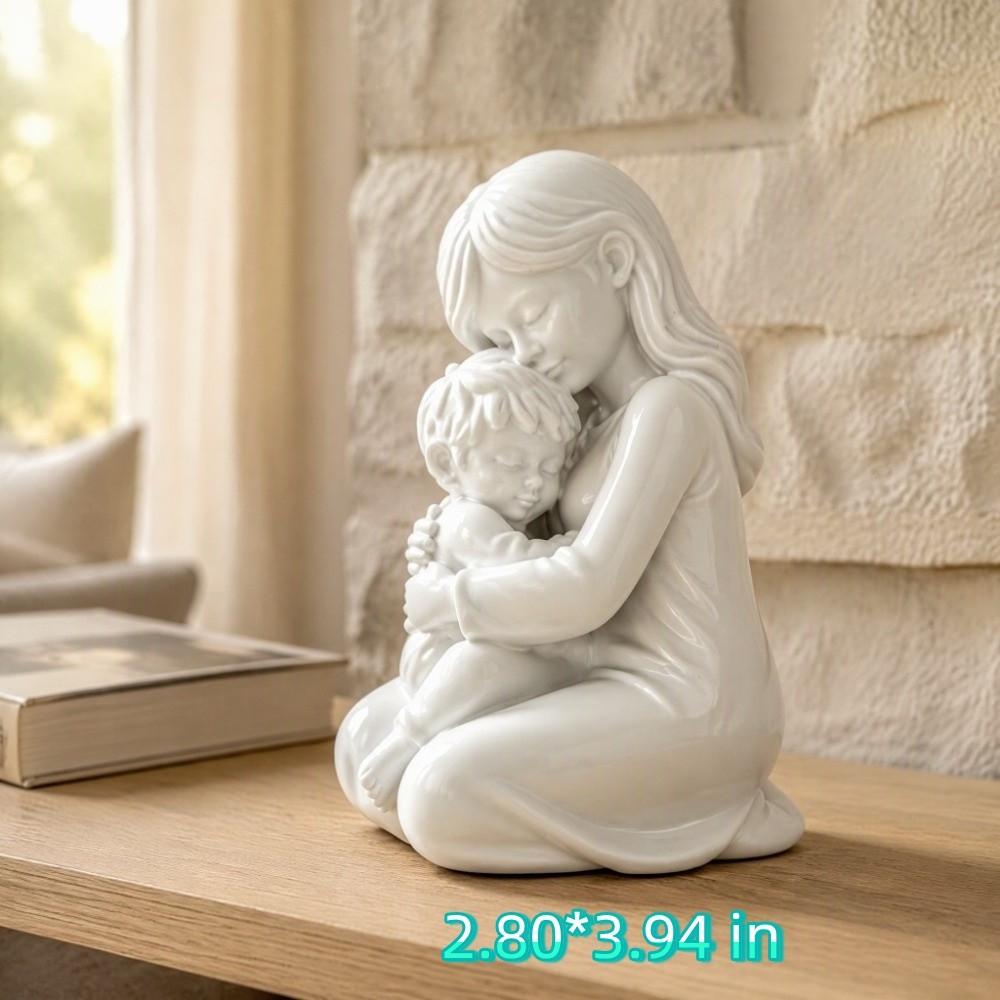 3D Printed Embracing Sculpture Minimalist Hug Art Figurine Mother and Child Sculpture Bedroom