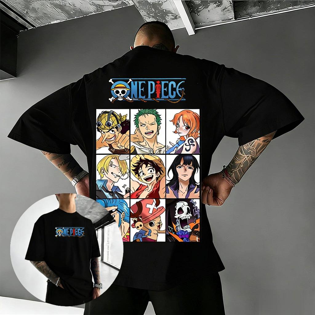 2026 Summer Y2k One Piece Anime T Shirt Men Women Luffy Zoro Nami Print Cotton Short Sleeve Tee Streetwear Casual Graphic Tops