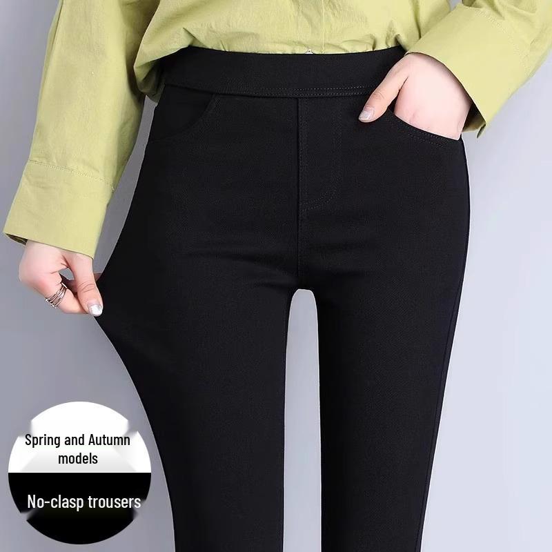 

High-Waist Black Fleece-Lined Leggings: Women s Tight-Fit Pencil Style for Spring & Summer 2026 XL, 115-125 lbs