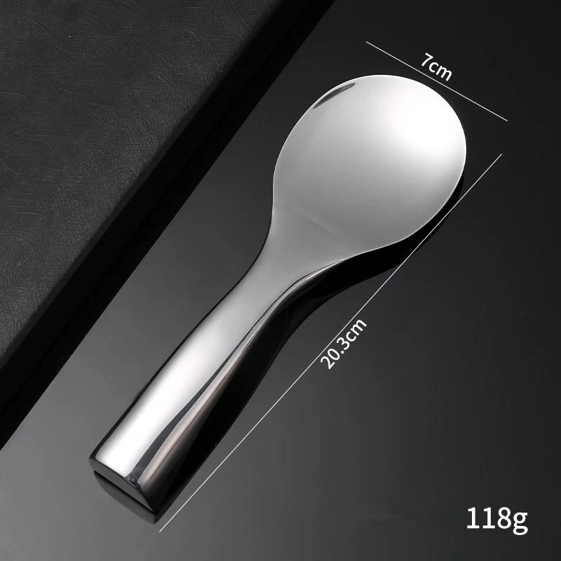 304 Stainless Steel Vertical Rice Spoon Household Non-stick Thickened Public Spoon Rice Cooker Rice Shovel Kitchen Supplies