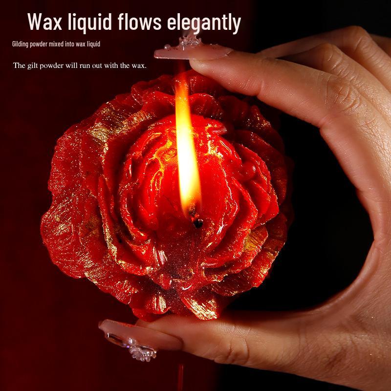 Gilded Rose Peony Scented Long-Lasting Massage Candles for Aromatherapy & Play