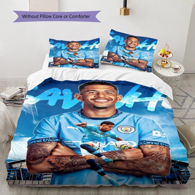 3-Piece Duvet Cover Set Featuring Soccer Star Jerseys and Stadium Graphics – Soft, Sports-Style Home Decor Bedding