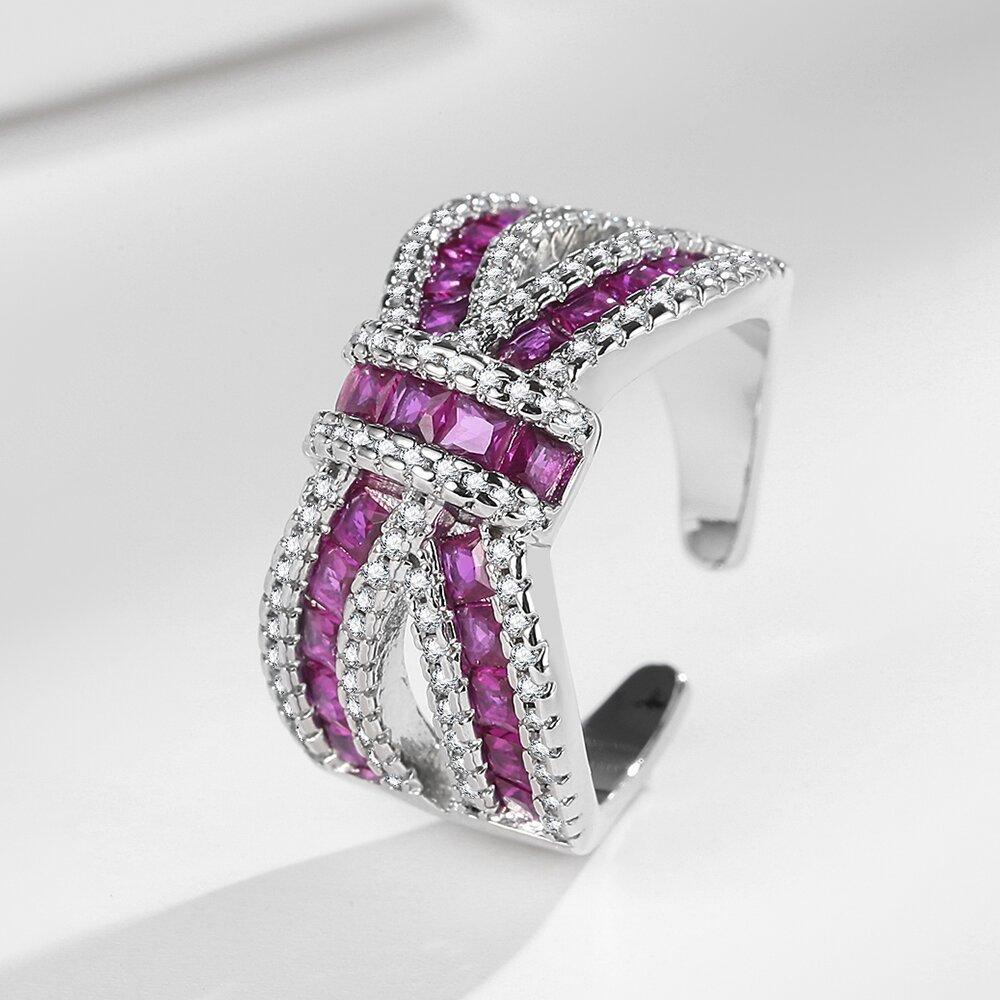 2026 Fashion Temperament Zircon Ring Luxury Ring Women s Jewelry Accessories Resizable  ﻿