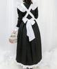 Milky Time Women's Maid Dress, Lolita, Classical Apron, Monochrome, Long Length, Cosplay Costume (Size L)