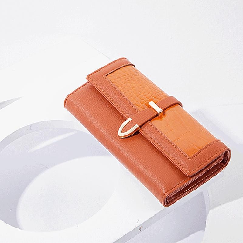 

IELGY Женский однотонный кошелек All Match Simple Style коричневый