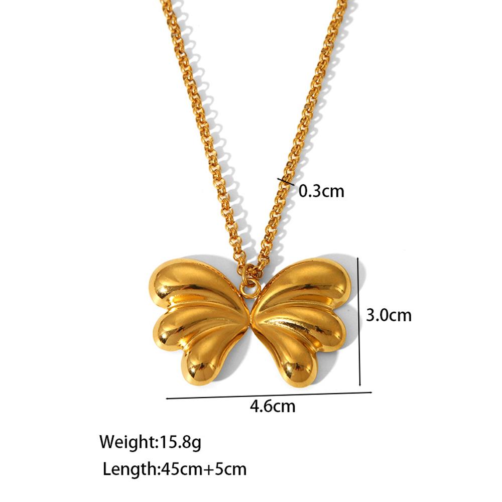 Yori Trendy Heart Butterfly Fashion Pendant Clavicle Necklace for Women Stylish Unique Rust Proof Metal Daily Neck Jewelry Bijou