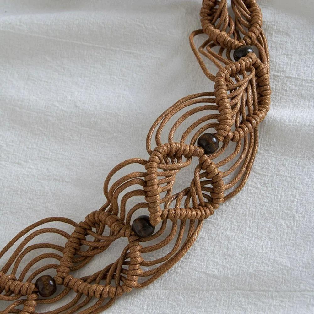 Retro Knotted Tassels Waist Belts Bohemia Style Dress Slim Waistband Dress Waistband Accessories