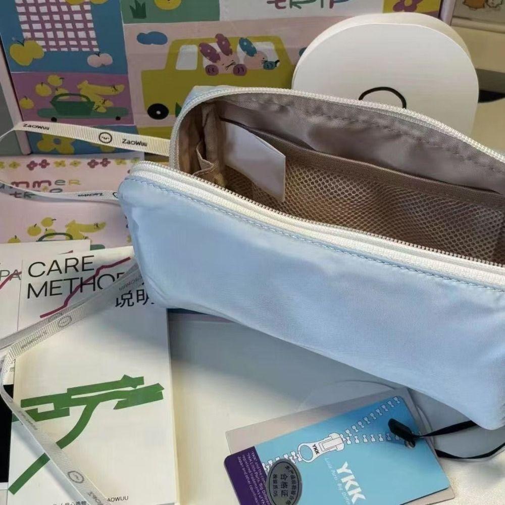 Solid Color Pen Bag Large Capacity Stationery Bag High Quality Pen Pouch  Gift