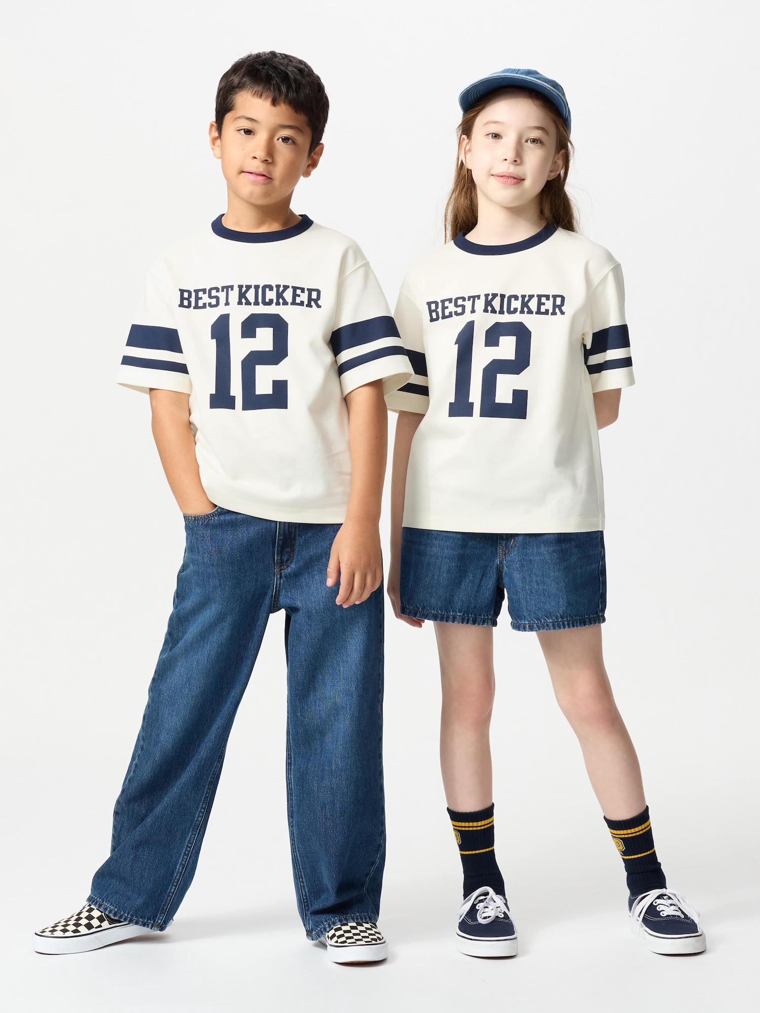 

Футболка с круглым вырезом и графическим узором Aerism из хлопка Uniqlo Japan 69 NAVY/100