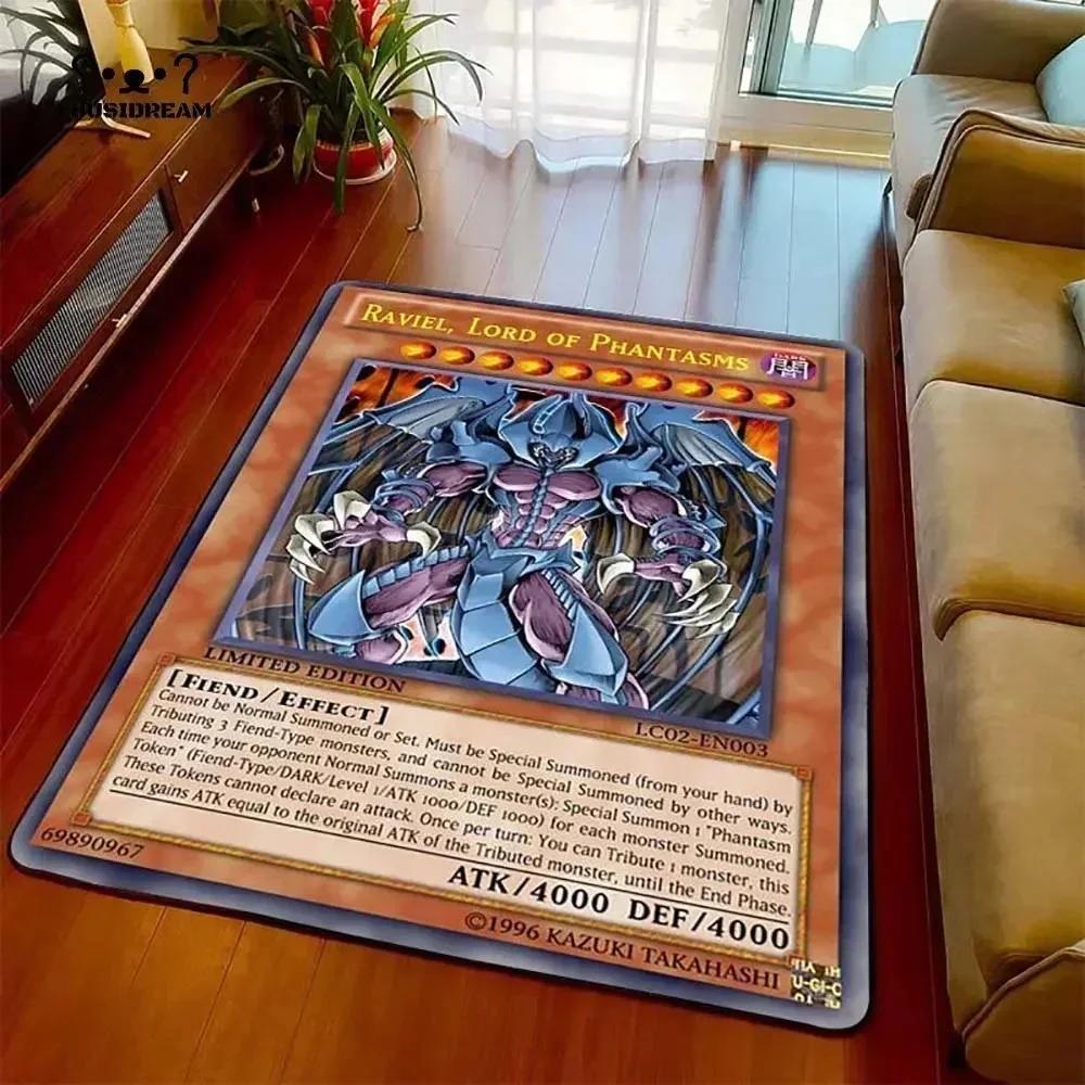 Yu-Gi-Oh Blauer Weißer Drache Anime Rutschfester Teppich Cartoon Bodenmatte für Wohnzimmer Schlafzimmer Dekorativer Bereichsteppich Perfektes Geschenk