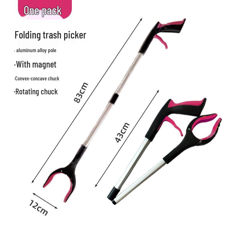 Aluminum Alloy Folding Trash Grabber: Durable Reacher for Household and Sanitation Use