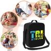 Swim Bike Run Pattern Insulated Lunch Bag Reusable Thermal Cooler Oxford Totes with Adjustable Strap for Travel Picnic