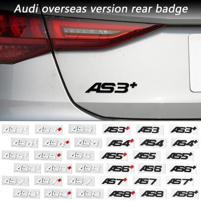 AQ2 Aluminum Car Trunk Emblem Sticker Decor Auto Styling Decal Accessories For Z2 Sline RS Quattro S A3 A4 A5 A6 A7 A8 Q5 Q6 Q7