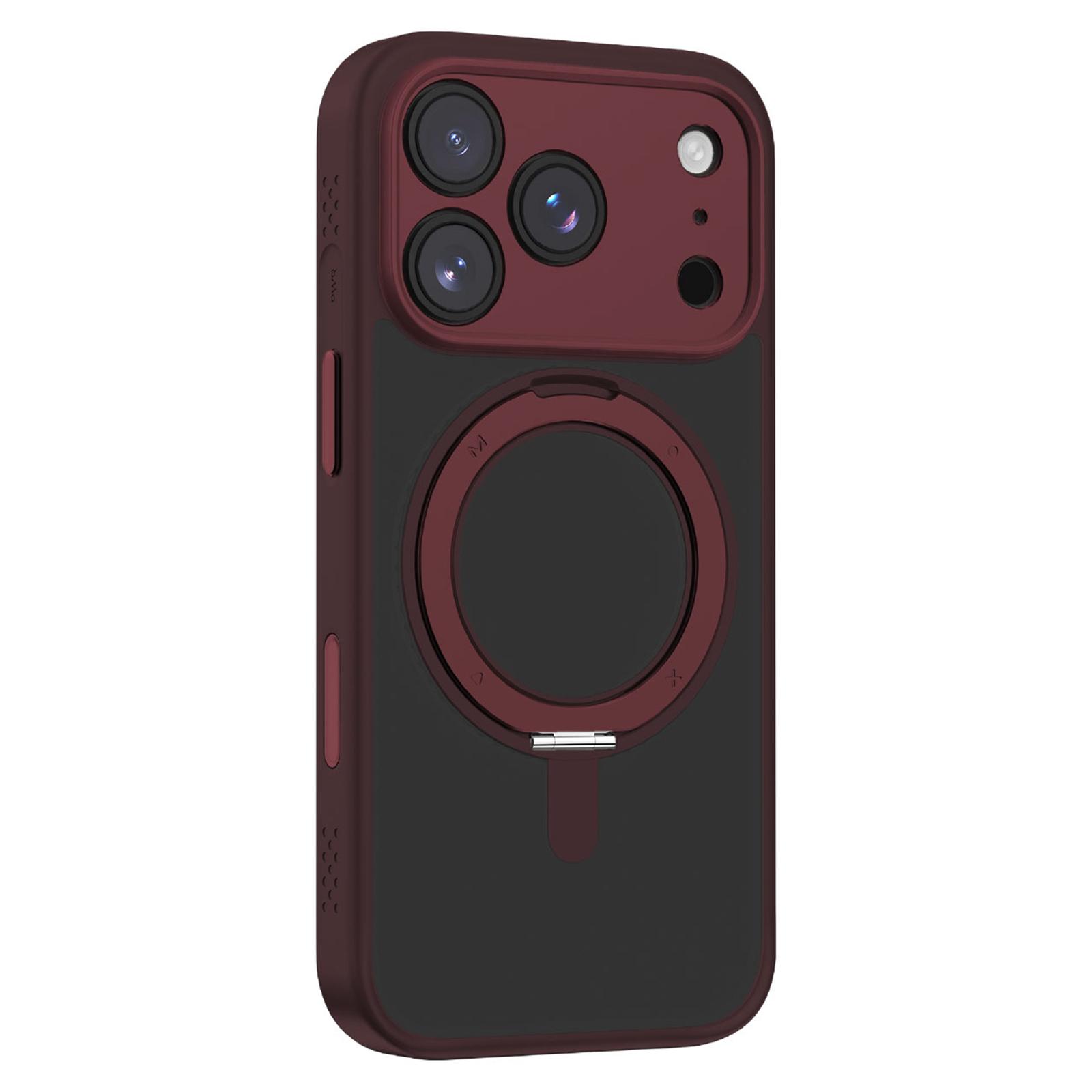 

MOMAX MRAP25 For iPhone 17 Pro Magnetic Case Matte TPU + PC Kickstand Phone Cover