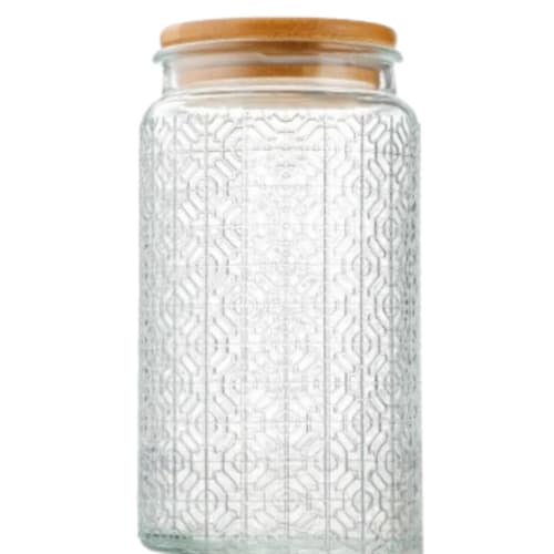 

[otoye] Set of 2 Glass Coffee Canisters with Lids | Choice of Bamboo or Wooden Lids | Airtight Food Storage Jar | Beans & Tea Storage | Transparent, V