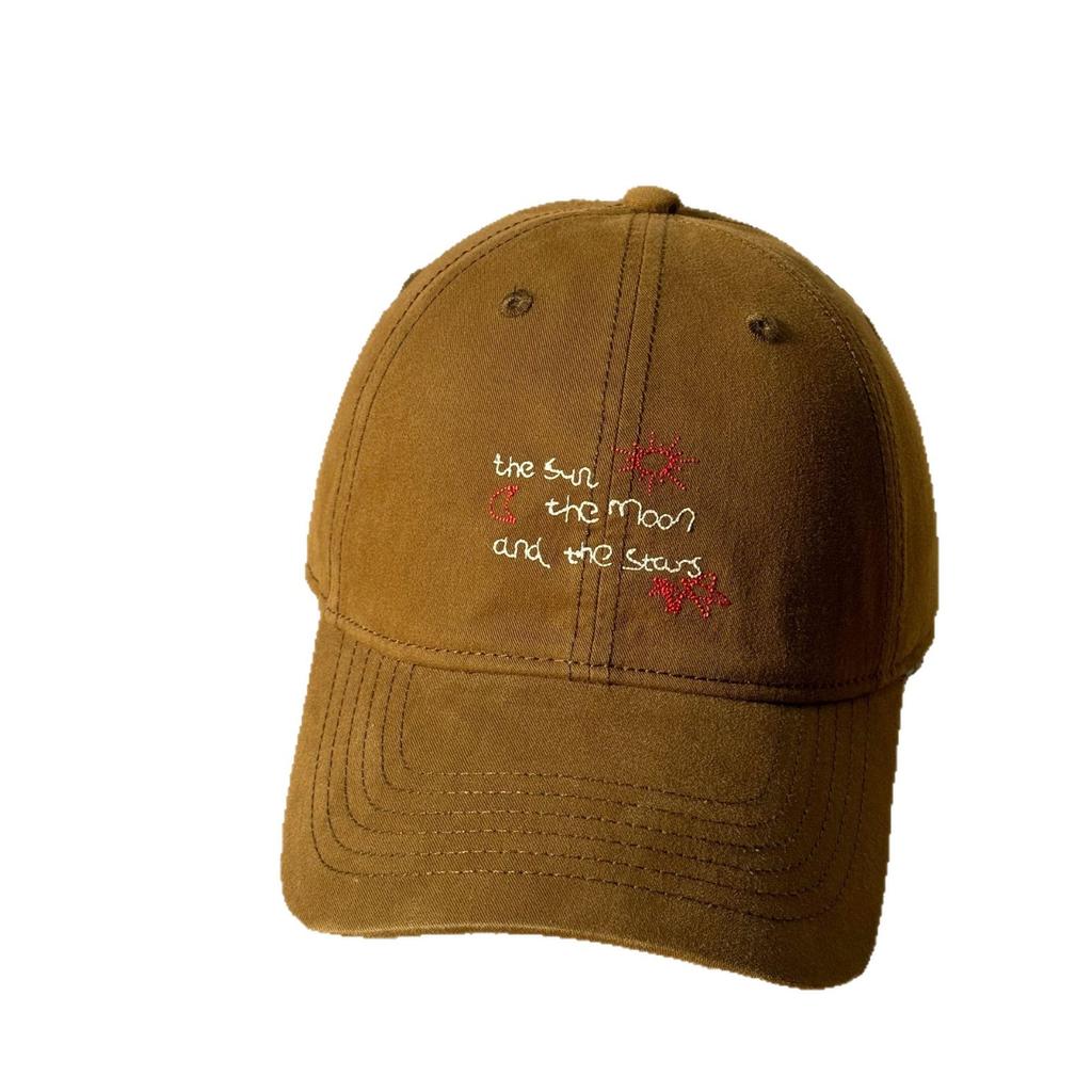New style cute cartoon embroidered baseball cap for women, fresh and versatile, makes the face look smaller, provides sun protection, soft top
