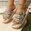 Women Slippers Plus Size Fashionable Sequin Flat Shoes New Sexy Belt Buckle Sandals Outdoor Casual Women Slippers Slides Women