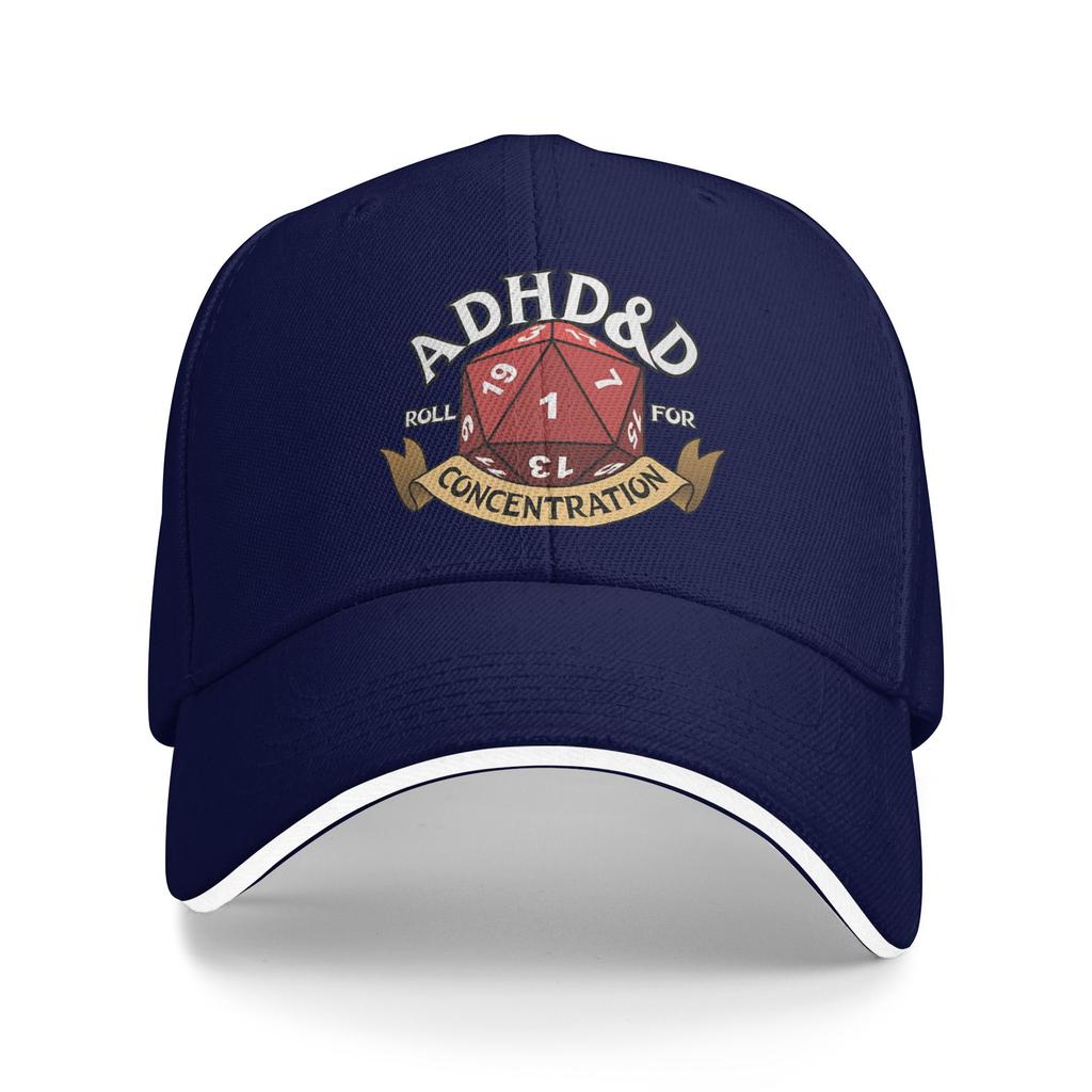 Adult DnD ADHDD Sandwich Hat Fitted Baseball Cap Polyester Sun Caps Adjustable Sports Cap Winter