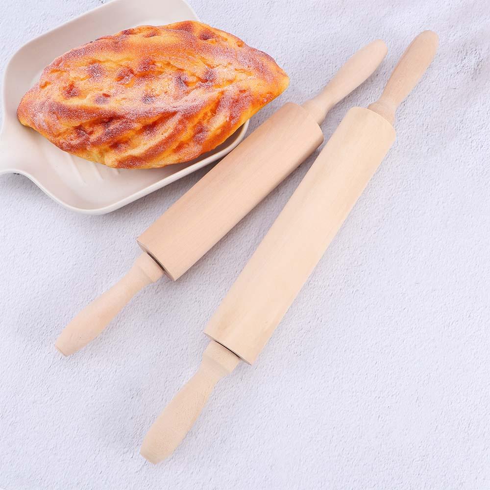 

Кухонные принадлежности из цельного дерева Скалка для выпечки Кондитерские изделия Формы для выпечки Деревянная палочка для раскатывания теста 35cm