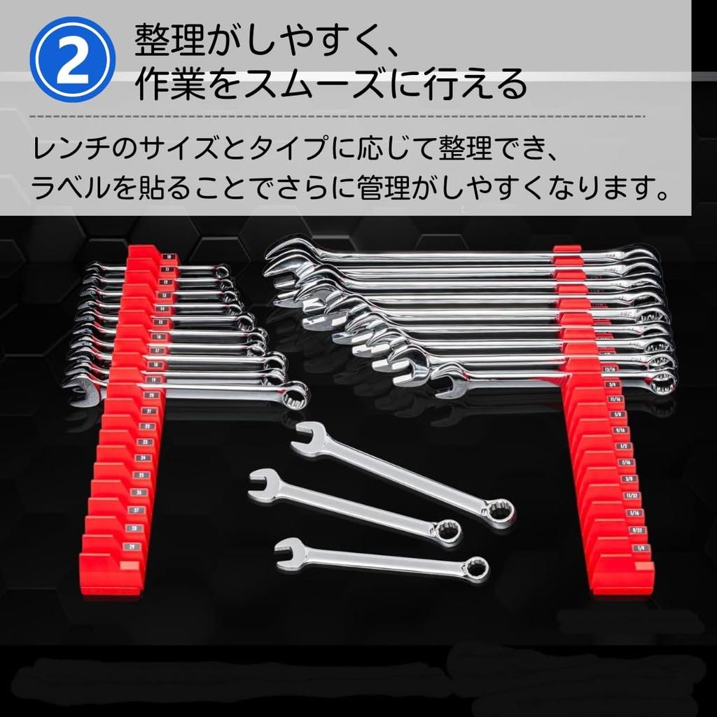 Ateena Wrench Holder, Spanner Holder, Magnetic Tool Holder, Wrench Rack, Magnetic Holder, Tool Storage (Black, 2 Pieces)