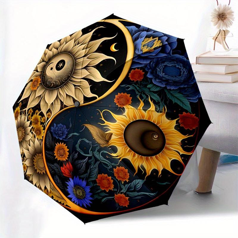 Yin Yang Floral Harmony: Aesthetic Artwork for Walls Umbrella, Christmas Gift Y384