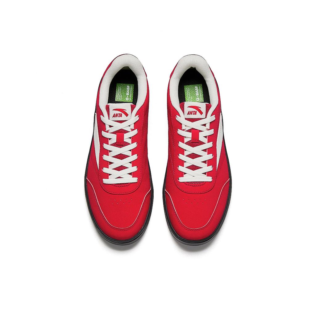 Anta Vitality Classic Retro Campus Life Fashion Versatile Low-Top Board Shoes Women Sneaker Elegant-Red Ivory-White 922618099-7