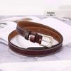 Belt Women'S Simple Pin Buckle Cowhide Belt Women'S Fine Belt Genuine Leather Decorative Belt Printable