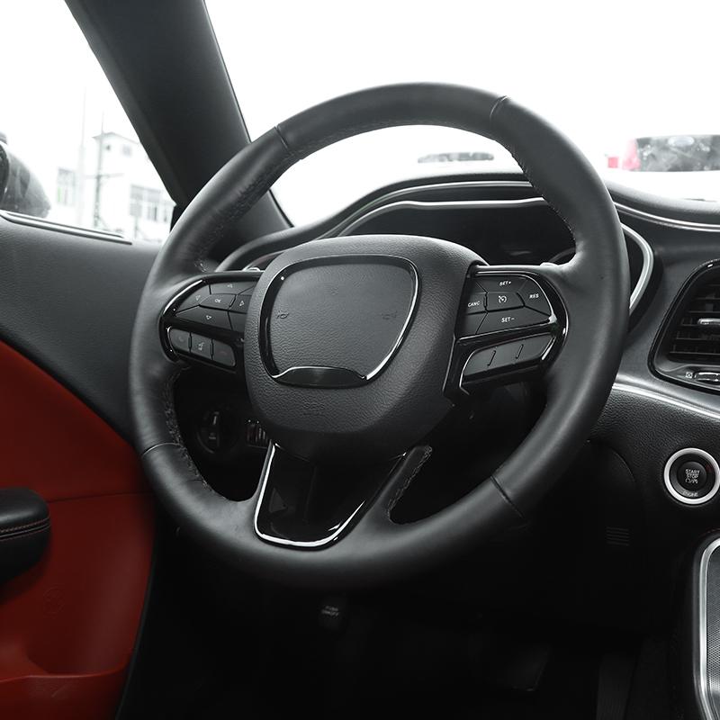 Decoration Steering Abs Cover Wheel Ornament Sticker Fit For Dodge Challengerdodge Charger Dodge Durango 2015 Up Car Interior Accessories