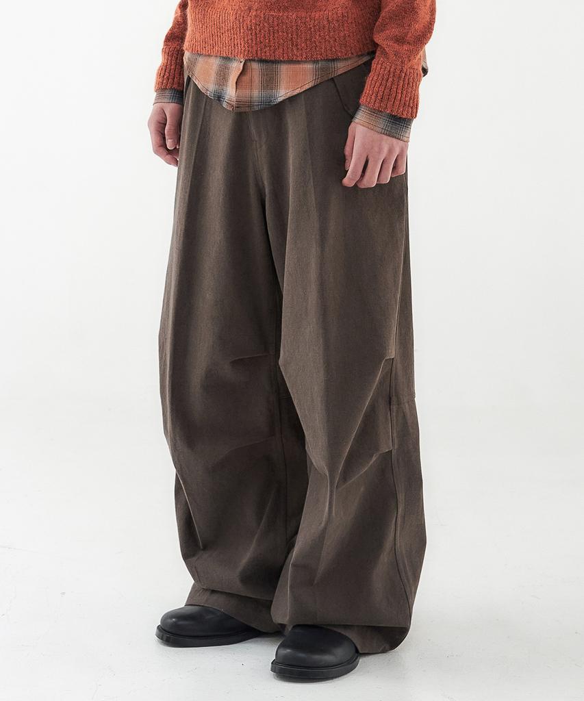 Leondi Wood Pitched Parachute Pants - Brown