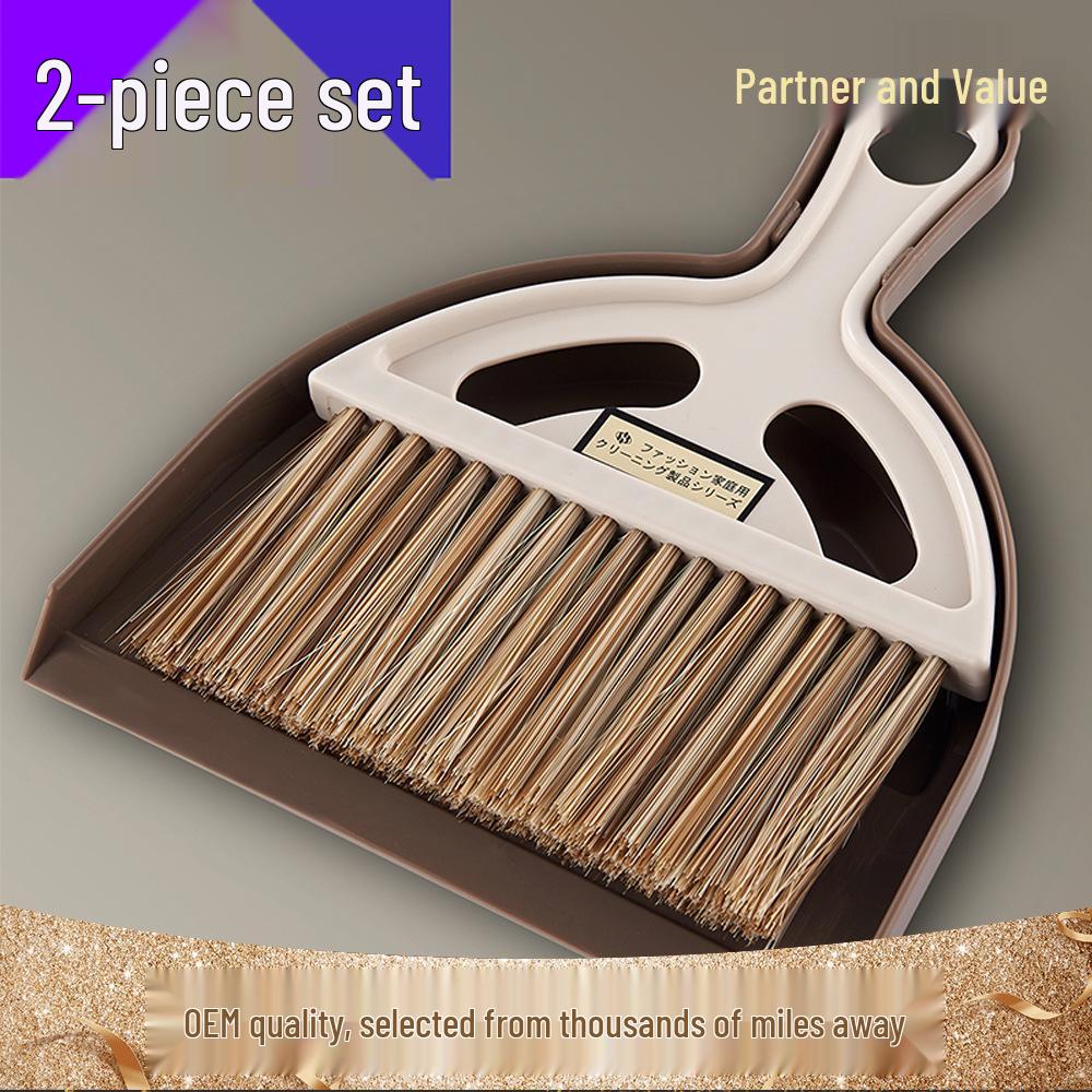 Multi-Functional Desktop Plastic Broom and Dustpan Set for Household Cleaning