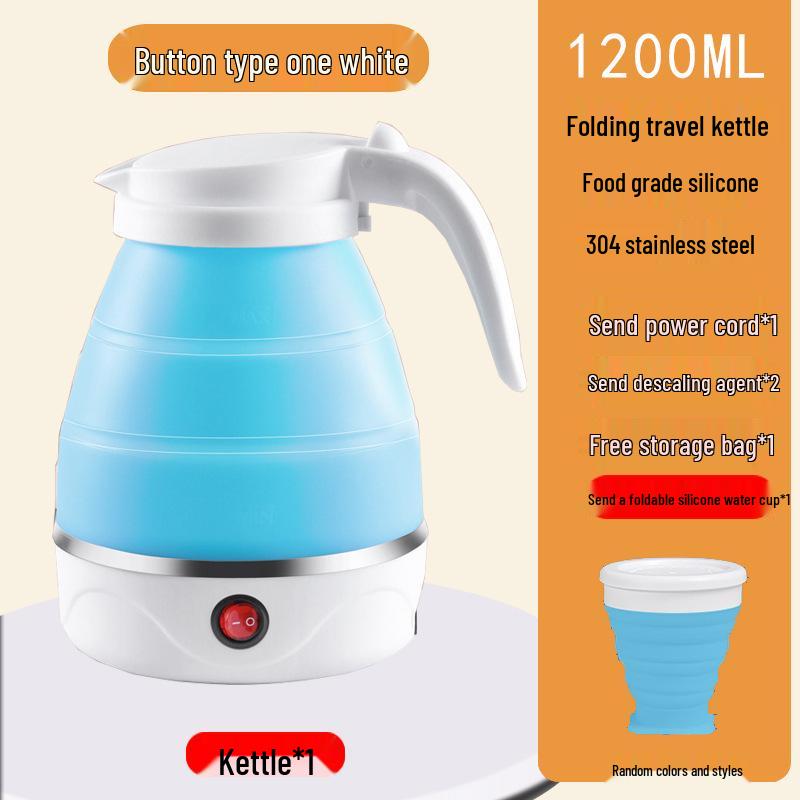 Portable Folding Silicone Electric Kettle with 304 Stainless Steel, Auto Power Off, Anti-Dry Burning - Ideal for Travel, Home, or Dorm Use