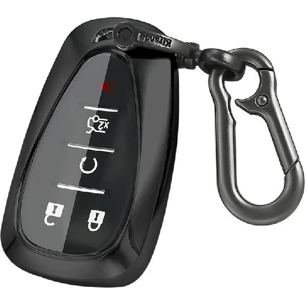 For Chevrolet Key Fob Cover,Case With Keychain,Soft TPU 360 Protection Key Case Compatible With Chevy Malibu Camaro Trax Blazer Traverse Sonic Cruze