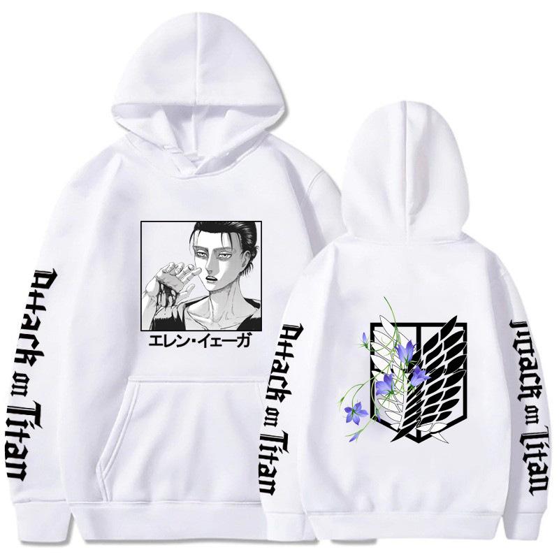 Attack on Titan Eren Jaeger Hoodie Men Women Sweatshirt Print Unisex Hip Hop Style Autumn Winter Fashion Tops Clothes