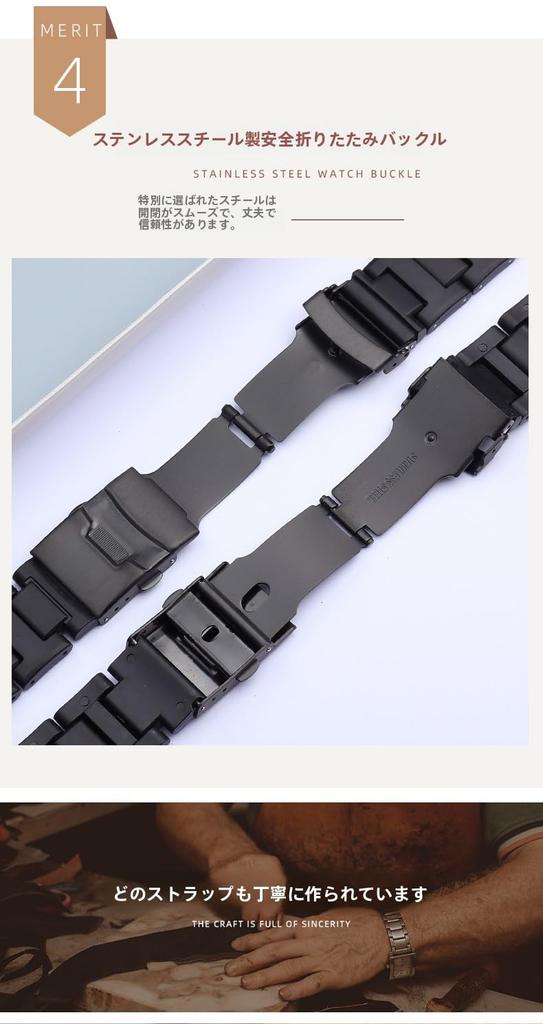 [syzynicy] Plastic Steel Watch Strap Fits PRW-6000/6100/3000/3100 Black Convex Bracelet