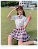 Gentle JK Plaid Pleated Skirt - High Waist Japanese School Uniform for Women