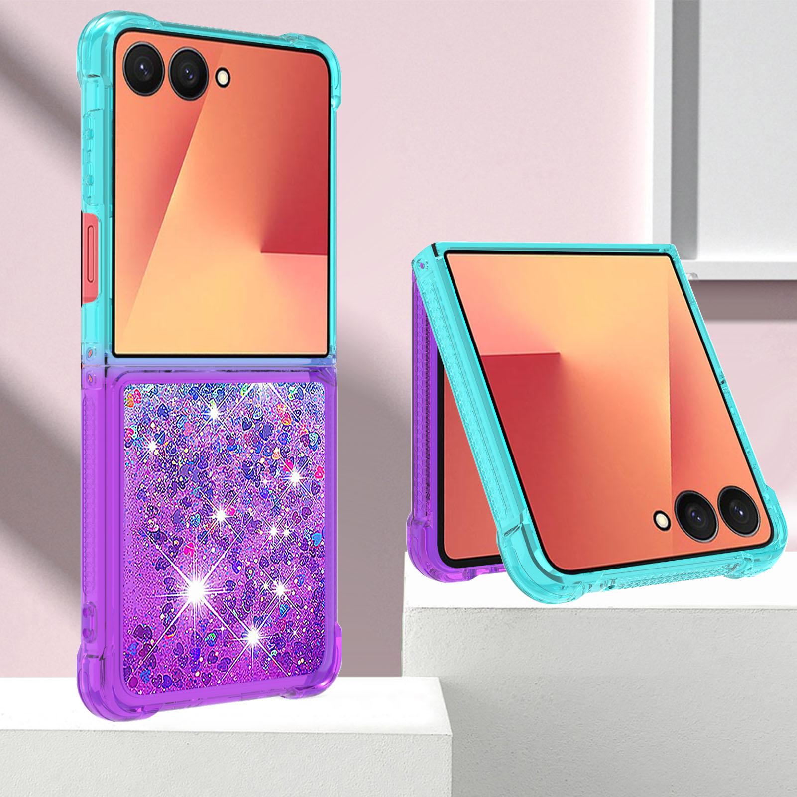 

Чехол-песочница Z Flip7 для Samsung Galaxy Z Flip 7 6 5, чехол с блестками, переливающийся градиент для телефона Galaxy ZFlip 7, чехлы Fundas Coque Galaxy Z Flip5