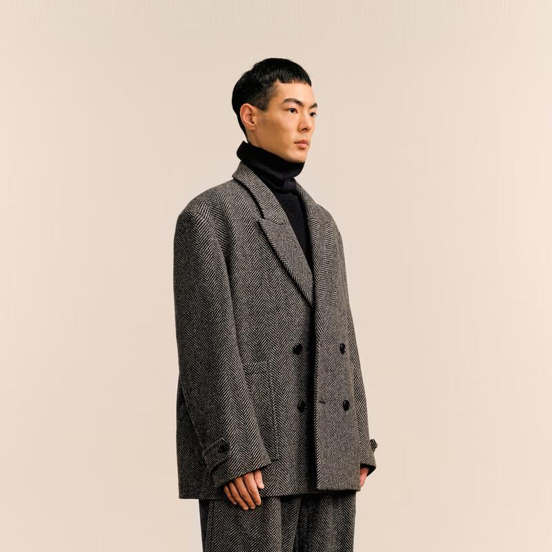 CROQUIS Men's Winter Oversized Double-breasted Blazer