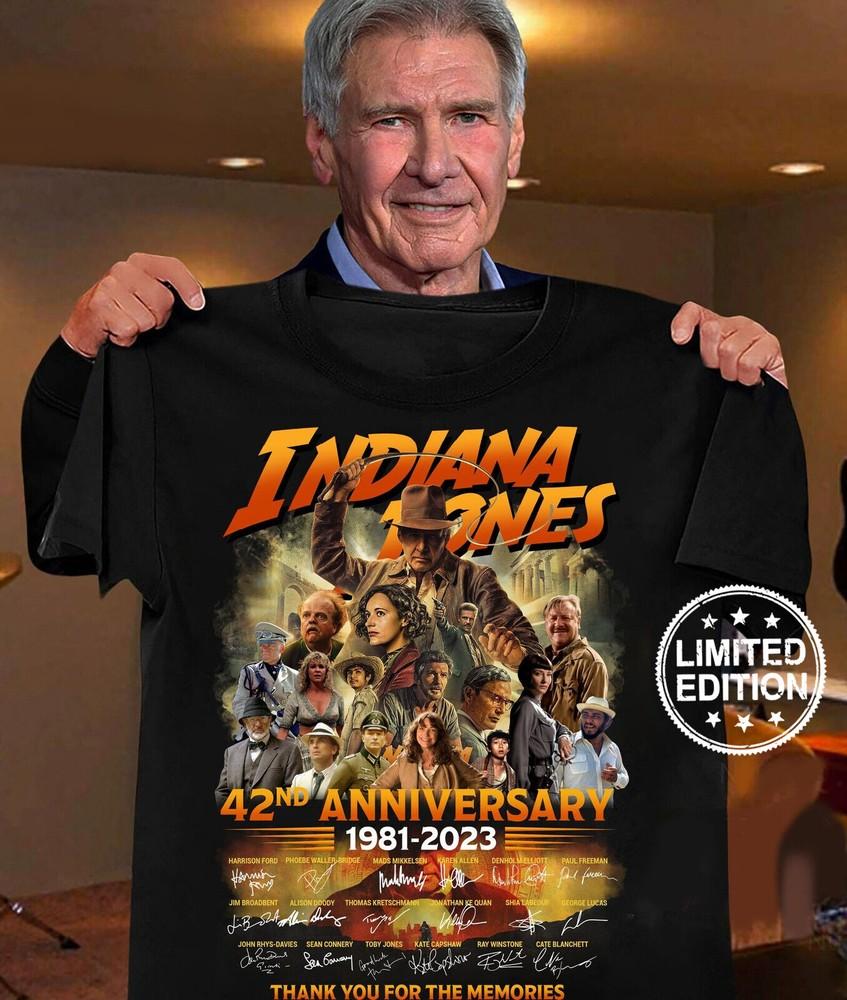 Indiana Jones 42nd Anniversary 1981 2023 Thank You For The Memories Shirt M755
